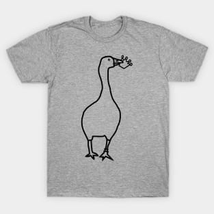 White Goose Steals Crown Outline T-Shirt